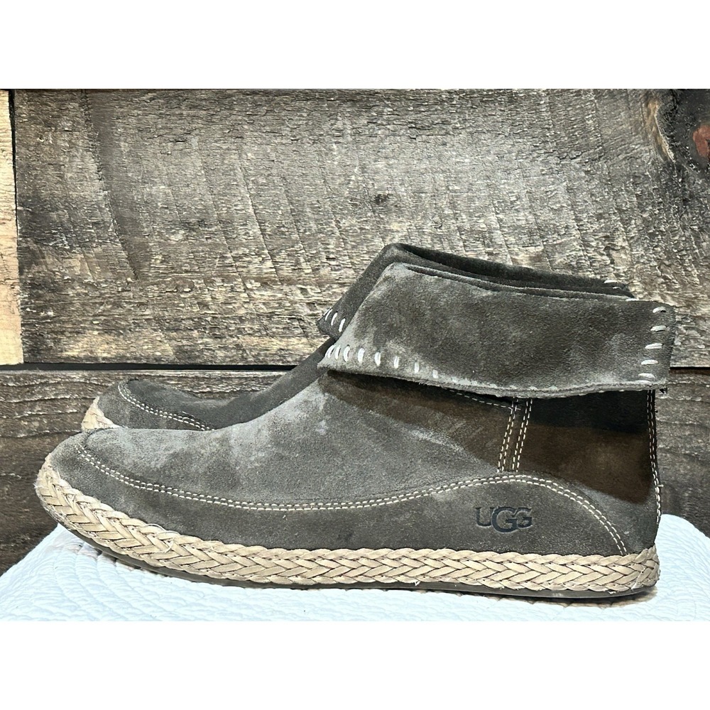 Ugg Varney Grey Suede Moccasins Ankle Boot‎ Women's Size 7 EUC
